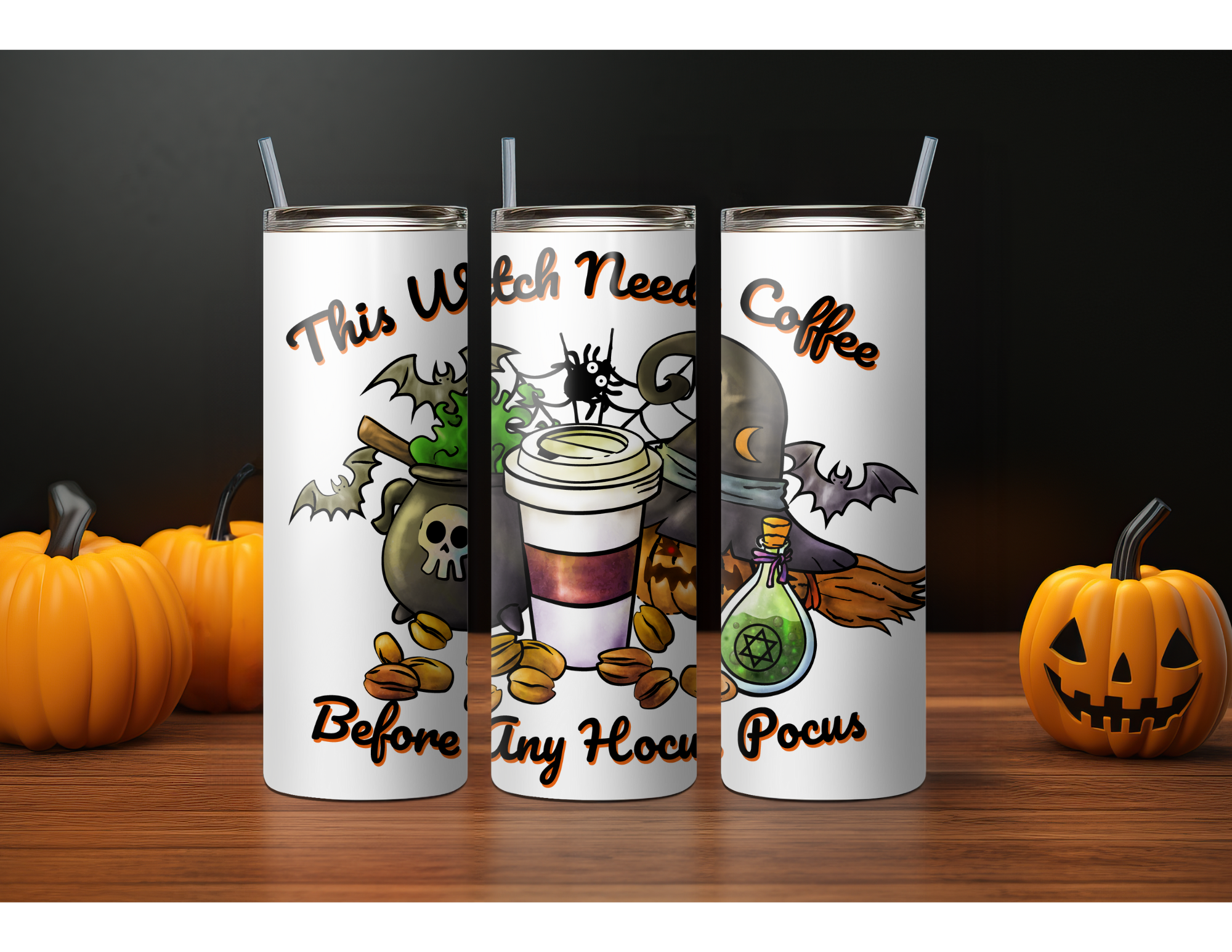 20oz Witch Needs Coffee tumbler