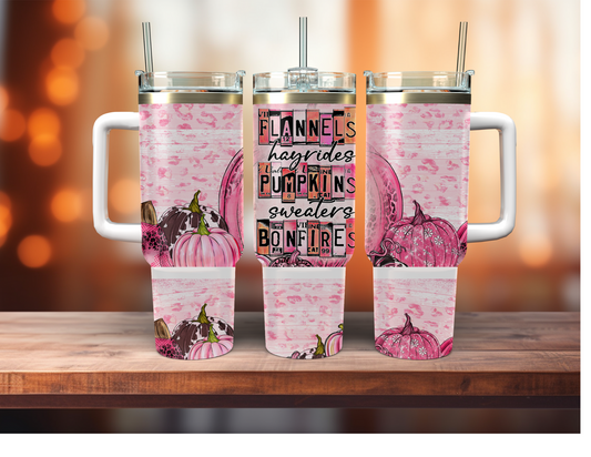 Flannels  Pumkpins Hayrides tumbler